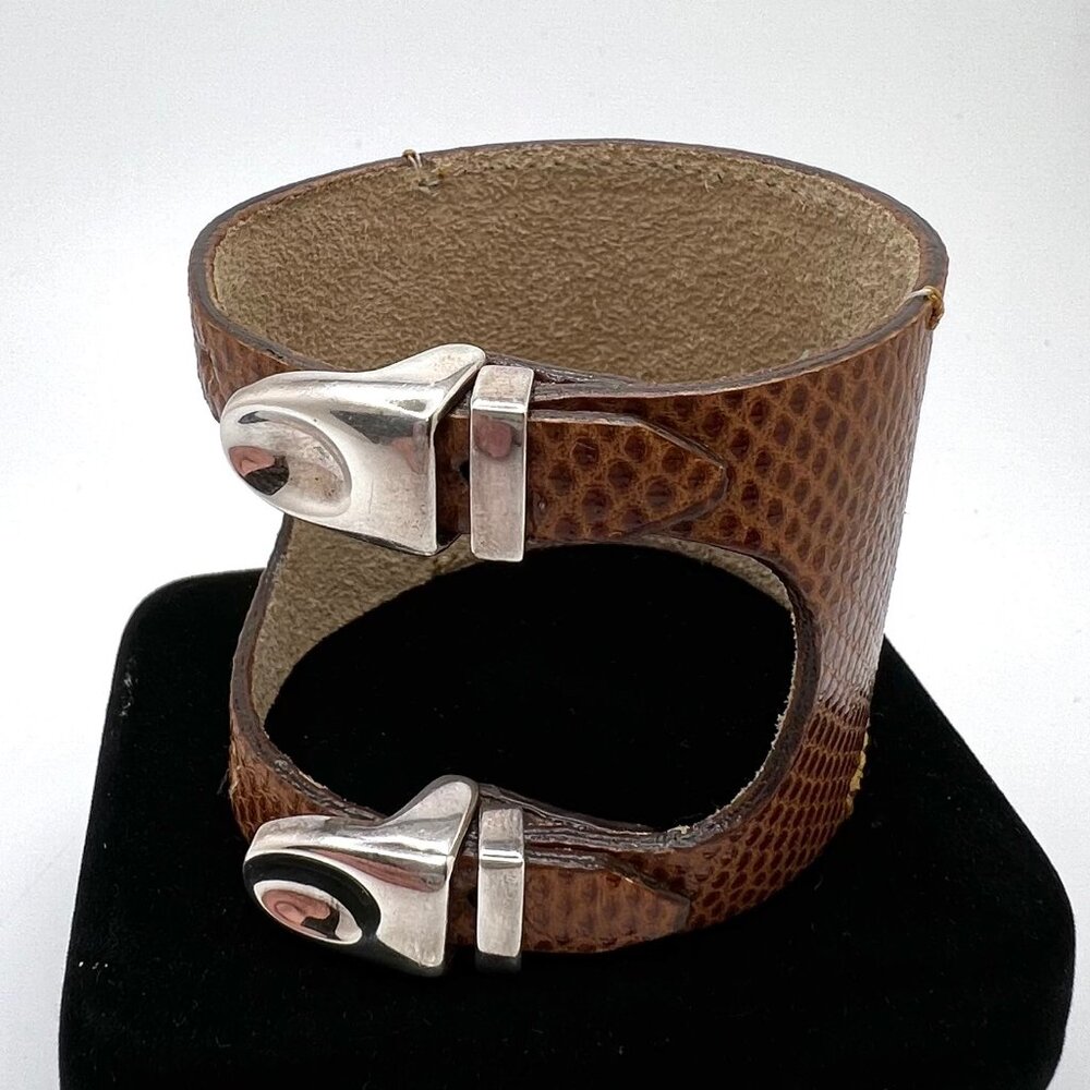Colette Malouf Leather Cuff with 925 Hardware
